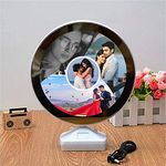 Sharma Cards Customized Magic Mirror Cum Photo Frame with LED Light (4 Photo's Photo Frame)