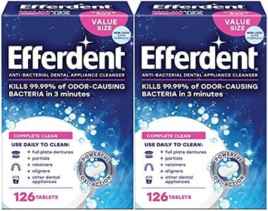 Efferdent Retainer & Denture Cleaner Tablets, Complete Clean, 252 Tablets, 2 pack of 126 Tablets