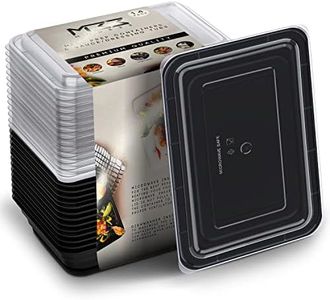 (14 Pack) 1 Compartment Meal Prep Containers - with Sauce/Dressing Tubs - Food Boxes, Lunch Box (1 Compartment)