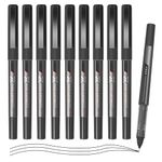 M&G 10 Pcs Fine Point Pen Liquid Rollerball Pens, 0.5mm Black Ink Pens Ultra Fine Point Pens Smooth Writing for Note Taking, Office School Supplies Student Women Men