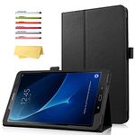 UUcovers Case for Samsung Galaxy Tab A 10.1 inch Tablet 2016 Old Model (SM-T580/T585/T587) (NO S Pen Version) Folio Stand Full Body Protection PU leather Shockproof Cover with Pencil Holder, Black