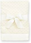 Bearington Baby Creamy White Dottie Snuggle Blanket, 28.5" x 28.5"