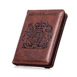 George Hughes Passport Holder - RFID Blocking British Passport Cover - Passport Wallet - UK Passport Case for Women and Men (Brown)