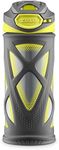 ZULU Echo Kids Vacuum Insulated Stainless Steel Water Bottle with Silicone Sleeve, 12 oz, Grey/Green