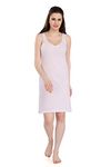 Splash Cotton Rich Camisole Slip for Women| Long Kurti Slip/Suit Slip/Camisole Slip Knee Length - 139 White