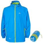 Trespass Qikpac Jacket, Cobalt, M, Compact Packaway Waterproof Jacket Adult Unisex, Medium, Blue