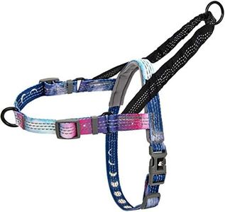 Leash Boss No Pull Dog Harness, Easy Walk for Small, Medium, and Large Pets, Reflective with Rear and Front Clip Attachment (Space Pattern, Medium)