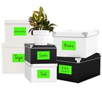 80 Large Size Removable Customizable Blank Labels, Water/Oil/Tear Resistant, No Residue for Home Organization Projects, Bins, Kitchen Storage Containers, Desk Items(6” x 4”, Fluorescence Green)