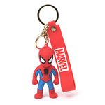 Daiyamondo Premium Keychain Of Famous Anime Key Chain Rubber Silicone Action Character Rings! Perfect For Bag Charm,Keychain Girls, Car, Bike Gifting & Anti-Rust (Stand Spiderred)