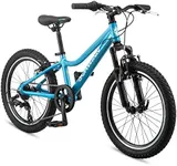 Schwinn High Timber AL Mountain Bike for Youth Boys Girls, 20-Inch Wheels, 7-Speeds, Front Suspension, Aluminum Frame and Alloy Linear Pull Brakes, Teal