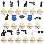 30Pcs Police Academy Graduation Cupcake Toppers, Police Officer Party Supplies, Retirement Party Decorations for Police Officer, Police Officer Birthday Party Decorations for Boys and Girls