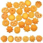 Mini Fake Cookies, 60Pcs Artificial Biscuits Simulation Realistic Dessert Crackers Resin Miniatures Pastries Food Model for DIY Craft Home Kitchen Decor Display Props (60pcs Cookies)