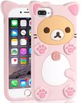 Koecya for iPhone 6/6s/7/8 Plus Case 5.5" 3D Cute Cartoon Bear Phone Case Kawaii Fashion Cool Funny Bear Soft TPU Case for iPhone 7/8 Plus Silicone Cover for Girls Kids Women PK