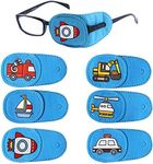 Eye Patches for Kids Girls Boys,6 Pcs Styles Eye Patch for Glasses Kids Reusable Eye Patch for Treating Lazy Eye Amblyopia Strabismus (Left Eye, Blue Transportation)