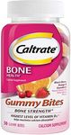 Caltrate Gummy Bites (Black Cherry, Strawberry, Orange Flavors, 50 Count) Calcium And Vitamin D3 Supplement, 500 Mg