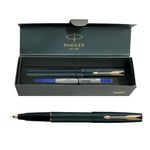 Parker Frontier Matte Black Gold Trim Roller Ball Pen| Ink Color - Blue | Perfect For Employees | Unique Gifts For Entrepreneurs