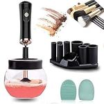 Makeup Brush Cleaner Dryer Super-Fast Electric Brush Cleaner Machine Automatic Brush Cleaner Spinner Makeup Brush Cleaner Tools (Black)