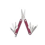 Leatherman Micra – Stainless Steel Multi-Tool for Your Keyring, with Spring Scissors and 9 Other Utensils for Everyday Use, Casing in Cherry