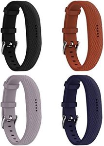 Huadea Compatible with Fitbit Flex 2 Bands, With Watch Buckle Comfortable Soft Silicone Wristband Adjustable Sport Strap Replacement for Fitbit Flex 2 Fitness Tracker (4 Pack)