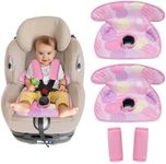 COOLBEBE Piddle Pads Car Seat Protector for Potty Training, 2 Pack Dry Waterproof Car Seat Liner Toilet Training & Strap Covers for Baby Toddler Kid, Car Seat Pad Cover for Strollers, Carseat (Pink)