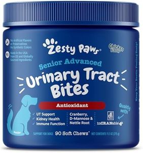 Zesty Paws Senior Cranberry Supplement for Dogs - Bladder Bites for Dogs - Kidney & Urinary Tract for Dogs - Soft Chews with D-Mannose, Vitamin B6 & L-Arginine - Chicken - 90 Count