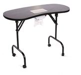 Urbanity Portable Mobile Manicure Nail Salon Table Station With Extractor Fan Dust Collector Black