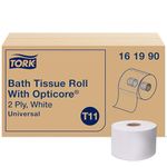 Tork 161990 Universal Bath Tissue Roll with OptiCore, 2-Ply, 3.75" Width x 4.0" Length, White (Case of 36 Rolls, 865 Sheets per Roll, 31,140 Sheets per Case)