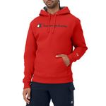 Champion Men's Graphic Powerblend Fleece Hood Sweatshirt, Team Red Scarlet, M