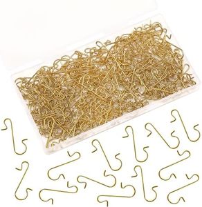 SEPGLITTER 240Pcs Christmas Ornament Hooks Gold Metal Wire Hooks S-Shaped Hangers with Storage Box for Ornament Hooks Christmas Tree (Gold)