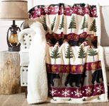 Carstens, Inc JP518 Carstens Soft Sherpa Plush Throw Blanket, Tall Pine Collection