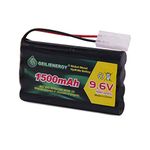 GEILIENERGY NiMH Battery Pack 9.6V 1500mAh High Capacity Rechargeable RC Battery with Standard Tamiya Connector for RC Car, Robots and OTC Genisys 239180 & EVO Scanner(1 Pack)