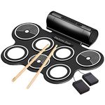 Electronic Drum Set for Kids Roll Up Beginner Drum Set Practice Drum Pad USB MIDI Built in Speaker Drum Pedals Musical Instrument Little Drummer Gifts