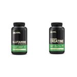 Optimum Nutrition (ON) Glutamine Powdered Supplement - 300 g (Unflavoured) and Creatine Powder - 300 Grams (Unflavoured)