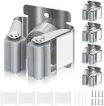 4Pcs Mop and Broom Holder Wall Mounted,Stainless Steel Garden Tool Organizer with Screws Self-Adhesive Broom Holder for Kitchen Home Bathroom Garage (4 silver)