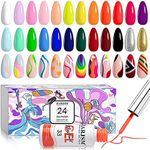 RARJSM Nail Art Gel Liner 24 Color