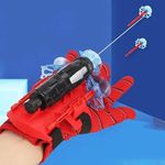 BRZONE Best Kids Toy Spider Web Shooters Toy Hero Launcher Wrist Toy Set Spider-Man Web Shooters with Real Gadget,Birthday Gift for Kids, Sticky Wall Soft Bomb Funny Children's Educational Toys, RED