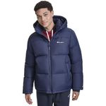 Champion Men's Quilted Hooded Puffer, Peacoat, Medium