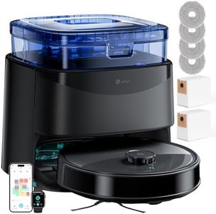 Lefant M3 Robot Vacuum and Mop, All-in-one 12000 Pa Suction, 220mins, 45℃ Hot Water Washing & Cold Air Drying, 3.2L Auto-Empty, Anti-Tangle Brushes, Dual Spinning Mop, 5G WiFi/APP/Alexa, Black