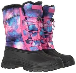 Mountain Warehouse Whistler Kids Snow Boots - Snowproof, Warm, Breathable Childrens Winter Boots, Durable & High Traction Soles - Ideal For Walking & Daily Use, Dark Purple Printed, 5 US