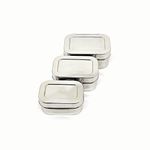Kissan Stainless Steel Mini Rectangle Storage Box | Containers With Lid Set Of 3 Pcs |150 Ml, 200 Ml & 250 Ml|, Silver