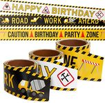 BLUE PANDA 3 Pack 100 Foot Rolls Birthday Caution Tape for Construction Party Decorations (3 Inches Wide)