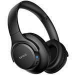 Bluetooth Headphones Over Ear, KVIDIO 65 Hours Playtime Wireless Headphones with Microphone, Foldable Lightweight Headset with Deep Bass,HiFi Stereo Sound for Travel Work Laptop PC Cellphone (Black)