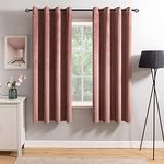 MIULEE Elegant Velvet Curtains Dusty Rose Pink Grommet Curtains Thermal Insulated Soundproof Room Darkening Blackout Curtains Drapes for Girls & Ladys Living Room/Bedroom Decor 52 x 63 Inch 2 Panels