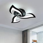 Dorlink LED Ceiling Light, 36W 3240LM Modern Design Ceiling Lighting, 3 Lights Living Room Ceiling Light Acrylic Black Flower Fittings Ceilings for Bedroom, Kitchen, Dining Room 6500K Cool White