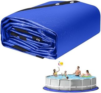REGMICS 24FT Round Pool Liner Pad for Above Ground Pools, 165 GSM Thickened Puncture-Resistant Under Mat (25FT Actual), Heavy-Duty Underlayment with Metal Grommets