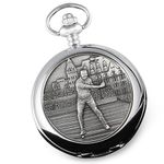 De Walden Engraved Men's 60th Birthday Pocket Watch Golfer Case in Wood Box MP