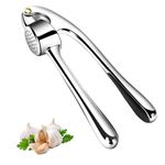 Garlic press, garlic press, stainless steel, garlic presses with easy to press handle, garlic press, garlic cutter, easy to clean, practical kitchen aid