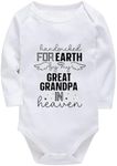 Handpicked for Earth By My Great Grandpa in Heaven Baby Romper Girl Long Sleeve Cotton Romper Baby Boy White Baby Onesie 3-6