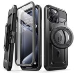 SUPCASE Unicorn Beetle Pro Mag Case for iPhone 15 Pro Max 6.7", [Military Drop Protection] Rugged Case with Built-in Screen Protector & Kickstand & Holster Compatible with MagSafe (Black)