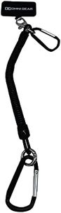 Drop Stop Mobile Phone Tether for Drop Damage and Theft Protection - Universal Phone Lanyard with Carabiners for Secure Vest Attachment - Tablet and Phone Carrier for Daily Activities (Black)